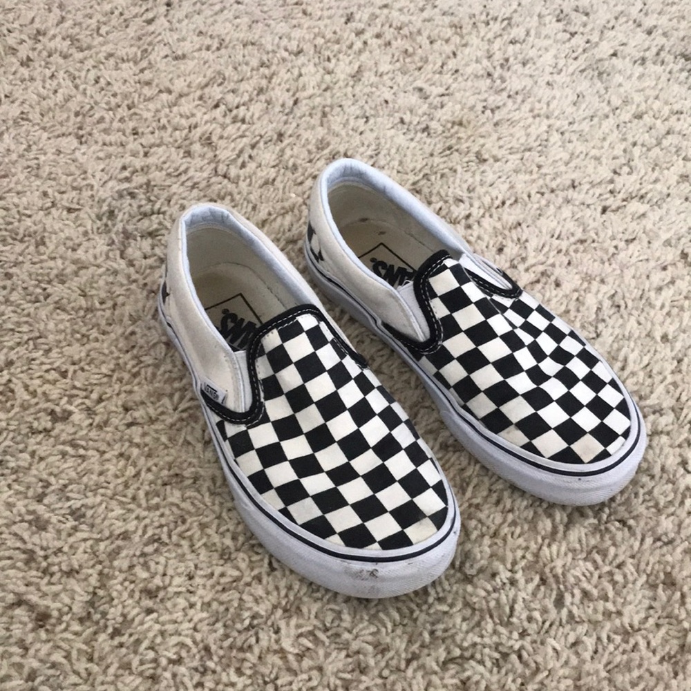 checkered slip on vans (see sizes) unisex shoe